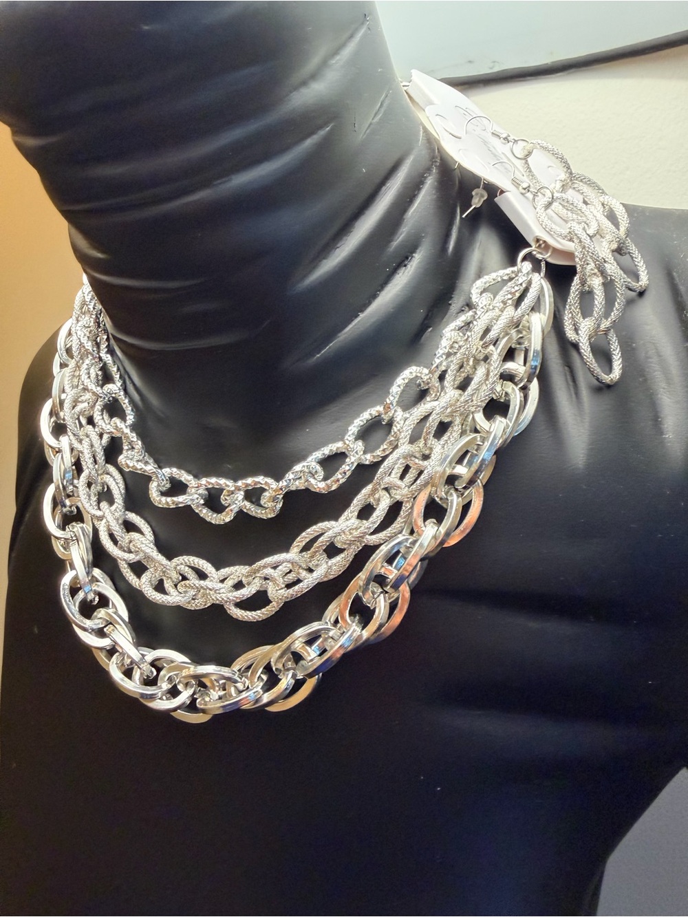 Layered Silver Chain Necklace - Women Jewelry
